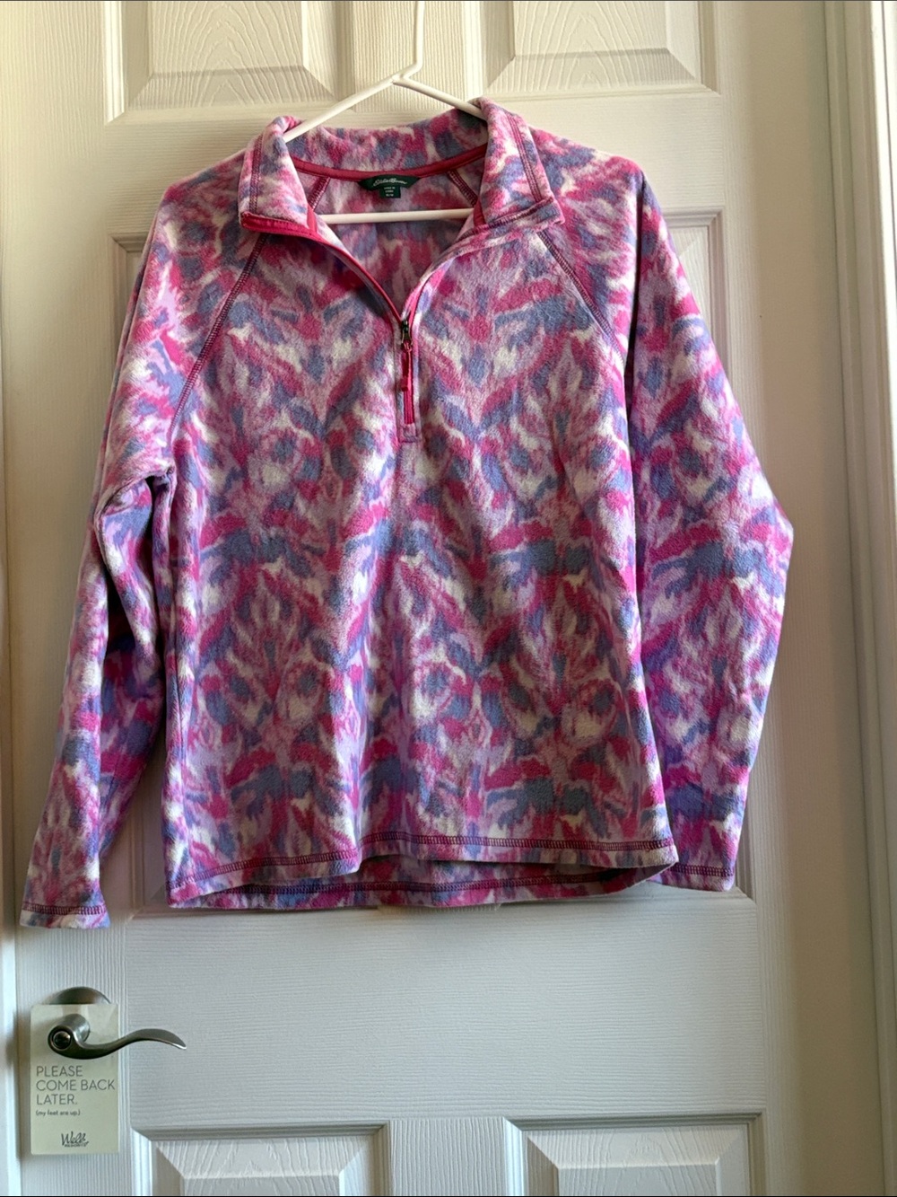 Eddie Bauer Pink Purple Half-Zip Fleece Pullover
